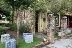 Blue tile seats