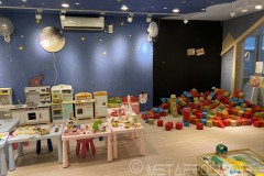Inside block play area